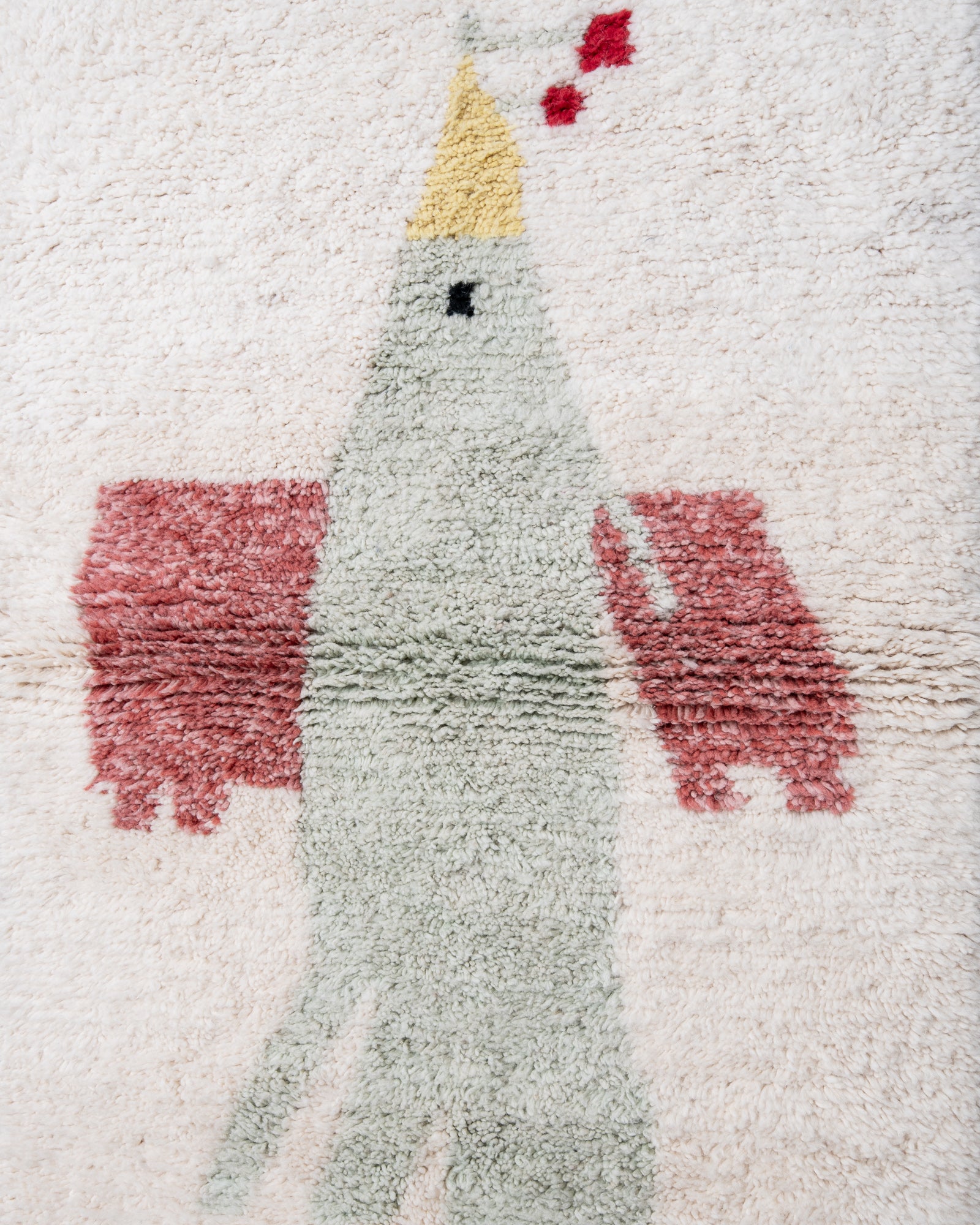 Modern, designer, handcrafted Berber rug from Morocco. Beniourain carpet with beautiful colours and patterns and fluffy wool texture.